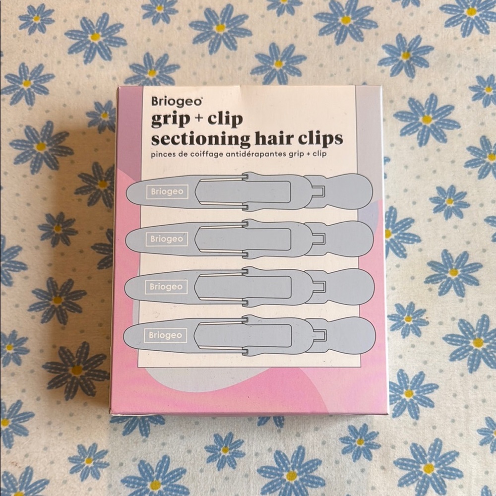 Briogeo Pink Grip + Clip Sectioning Hair Clips